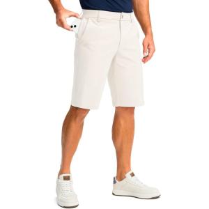 imageMens Golf Shorts with 5 Pockets 11 Inseam Stretch Quick Dry Casual Work Dress Shorts for MenWbeige