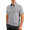 imageG Gradual Mens Golf Shirt Dry Fit Short Sleeve Polos Moisture Wicking Performance Polo Shirts for Men Athletic Tennis CasualLight Grey