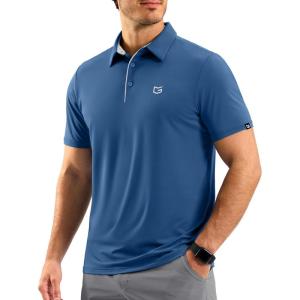 imageG Gradual Mens Golf Shirt Dry Fit Short Sleeve Polos Moisture Wicking Performance Polo Shirts for Men Athletic Tennis CasualIndigo