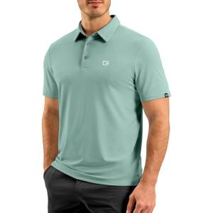 imageG Gradual Mens Golf Shirt Dry Fit Short Sleeve Polos Moisture Wicking Performance Polo Shirts for Men Athletic Tennis CasualJasmine Green