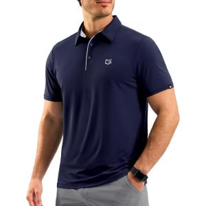 imageG Gradual Mens Golf Shirt Dry Fit Short Sleeve Polos Moisture Wicking Performance Polo Shirts for Men Athletic Tennis CasualNavy