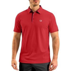 imageG Gradual Mens Golf Shirt Dry Fit Short Sleeve Polos Moisture Wicking Performance Polo Shirts for Men Athletic Tennis CasualRed