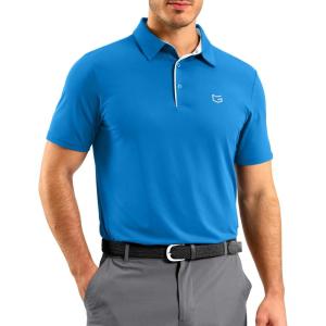 imageG Gradual Mens Golf Shirt Dry Fit Short Sleeve Polos Moisture Wicking Performance Polo Shirts for Men Athletic Tennis CasualSky Blue