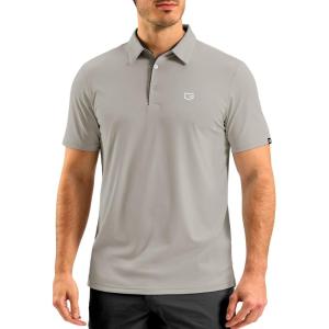 imageG Gradual Mens Golf Shirt Dry Fit Short Sleeve Polos Moisture Wicking Performance Polo Shirts for Men Athletic Tennis CasualWarm Ash Grey