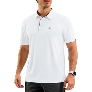imageG Gradual Mens Golf Shirt Dry Fit Short Sleeve Polos Moisture Wicking Performance Polo Shirts for Men Athletic Tennis CasualWhite