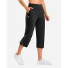 imageG Gradual 18 20 Capri Pants for Women Golf Capris 4 Pockets High Waist Stretchy Lightweight Cropped Pants for Dressy CasualBlack