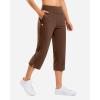 imageG Gradual 18 20 Capri Pants for Women Golf Capris 4 Pockets High Waist Stretchy Lightweight Cropped Pants for Dressy CasualBrown
