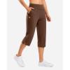 imageG Gradual 18 20 Capri Pants for Women Golf Capris 4 Pockets High Waist Stretchy Lightweight Cropped Pants for Dressy CasualBrown