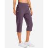 imageG Gradual 18 20 Capri Pants for Women Golf Capris 4 Pockets High Waist Stretchy Lightweight Cropped Pants for Dressy CasualDark Purple