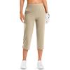 imageG Gradual 18 20 Capri Pants for Women Golf Capris 4 Pockets High Waist Stretchy Lightweight Cropped Pants for Dressy CasualKhaki