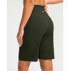 imageG Gradual Bermuda Shorts for Women 9 High Waisted 2 Big Pockets Long Knee Length Shorts for Workout Athletic Casual SummerArmy Green