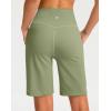imageG Gradual Bermuda Shorts for Women 9 High Waisted 2 Big Pockets Long Knee Length Shorts for Workout Athletic Casual SummerBronze Green