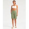 imageG Gradual Bermuda Shorts for Women 9 High Waisted 2 Big Pockets Long Knee Length Shorts for Workout Athletic Casual SummerBronze Green