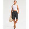 imageG Gradual Bermuda Shorts for Women 9 High Waisted 2 Big Pockets Long Knee Length Shorts for Workout Athletic Casual SummerDark Grey
