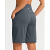 imageG Gradual Bermuda Shorts for Women 9 High Waisted 2 Big Pockets Long Knee Length Shorts for Workout Athletic Casual SummerDusty Blue