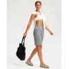 imageG Gradual Bermuda Shorts for Women 9 High Waisted 2 Big Pockets Long Knee Length Shorts for Workout Athletic Casual SummerLight Grey