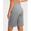 imageG Gradual Bermuda Shorts for Women 9 High Waisted 2 Big Pockets Long Knee Length Shorts for Workout Athletic Casual SummerLight Grey