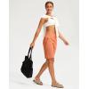imageG Gradual Bermuda Shorts for Women 9 High Waisted 2 Big Pockets Long Knee Length Shorts for Workout Athletic Casual SummerRed Coral