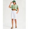 imageG Gradual Bermuda Shorts for Women 9 High Waisted 2 Big Pockets Long Knee Length Shorts for Workout Athletic Casual SummerWhite