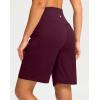 imageG Gradual Bermuda Shorts for Women 9 High Waisted 2 Big Pockets Long Knee Length Shorts for Workout Athletic Casual SummerWine