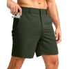 imageG Gradual Mens Casual Shorts 7 Lightweight Golf Shorts for Men Stretch with 3 Pockets Quick Dry Breathable Work ShortsArmy Green