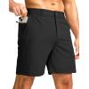 imageG Gradual Mens Casual Shorts 7 Lightweight Golf Shorts for Men Stretch with 3 Pockets Quick Dry Breathable Work ShortsBlack