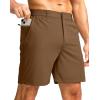 imageG Gradual Mens Casual Shorts 7 Lightweight Golf Shorts for Men Stretch with 3 Pockets Quick Dry Breathable Work ShortsBrown