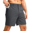 imageG Gradual Mens Casual Shorts 7 Lightweight Golf Shorts for Men Stretch with 3 Pockets Quick Dry Breathable Work ShortsDark Grey