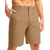 imageG Gradual Mens Casual Shorts 7 Lightweight Golf Shorts for Men Stretch with 3 Pockets Quick Dry Breathable Work ShortsDark Khaki