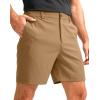 imageG Gradual Mens Casual Shorts 7 Lightweight Golf Shorts for Men Stretch with 3 Pockets Quick Dry Breathable Work ShortsDark Khaki