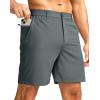 imageG Gradual Mens Casual Shorts 7 Lightweight Golf Shorts for Men Stretch with 3 Pockets Quick Dry Breathable Work ShortsDeep Grey