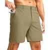 imageG Gradual Mens Casual Shorts 7 Lightweight Golf Shorts for Men Stretch with 3 Pockets Quick Dry Breathable Work ShortsDusty Khaki