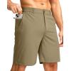 imageG Gradual Mens Casual Shorts 7 Lightweight Golf Shorts for Men Stretch with 3 Pockets Quick Dry Breathable Work ShortsDusty Khaki
