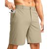 imageG Gradual Mens Casual Shorts 7 Lightweight Golf Shorts for Men Stretch with 3 Pockets Quick Dry Breathable Work ShortsKhaki
