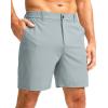 imageG Gradual Mens Casual Shorts 7 Lightweight Golf Shorts for Men Stretch with 3 Pockets Quick Dry Breathable Work ShortsLight Grey
