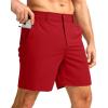 imageG Gradual Mens Casual Shorts 7 Lightweight Golf Shorts for Men Stretch with 3 Pockets Quick Dry Breathable Work ShortsRed