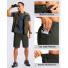 imageG Gradual Mens Casual Shorts 9 Lightweight Hiking Golf Zipper Pockets Stretch QuickDry Breathable Shorts for Travel Work Summer Dark Olive