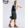 imageG Gradual Mens Casual Shorts 9 Lightweight Hiking Golf Zipper Pockets Stretch QuickDry Breathable Shorts for Travel Work Summer Dark Olive