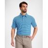 imageG Gradual Mens Golf Shirt Dry Fit Moisture Wicking Performance Short Sleeve Striped Polo Shirts for Men Dressy CasualAqua Stripe