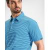 imageG Gradual Mens Golf Shirt Dry Fit Moisture Wicking Performance Short Sleeve Striped Polo Shirts for Men Dressy CasualAqua Stripe