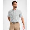 imageG Gradual Mens Golf Shirt Dry Fit Moisture Wicking Performance Short Sleeve Striped Polo Shirts for Men Dressy CasualLight Grey Stripe