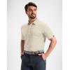 imageG Gradual Mens Golf Shirt Dry Fit Moisture Wicking Performance Short Sleeve Striped Polo Shirts for Men Dressy CasualLight Khaki Stripe