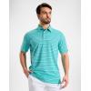 imageG Gradual Mens Golf Shirt Dry Fit Moisture Wicking Performance Short Sleeve Striped Polo Shirts for Men Dressy CasualWide Cyan Stripe