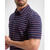 imageG Gradual Mens Golf Shirt Dry Fit Moisture Wicking Performance Short Sleeve Striped Polo Shirts for Men Dressy CasualWide Navy Stripe