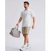 imageG Gradual Mens Golf Shirt Dry Fit Moisture Wicking Performance Short Sleeve Striped Polo Shirts for Men Dressy CasualWide White Stripe