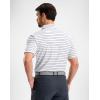 imageG Gradual Mens Golf Shirt Dry Fit Moisture Wicking Performance Short Sleeve Striped Polo Shirts for Men Dressy CasualWide White Stripe