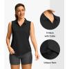 imageG Gradual Sleeveless Golf Shirts for Women Collared V Neck Tennis Tank Top Cooling Polo UPF 50 Quick Dry LightweightBlack
