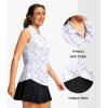 imageG Gradual Sleeveless Golf Shirts for Women Collared V Neck Tennis Tank Top Cooling Polo UPF 50 Quick Dry LightweightBlack Lines