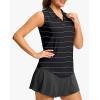 imageG Gradual Sleeveless Golf Shirts for Women Collared V Neck Tennis Tank Top Cooling Polo UPF 50 Quick Dry LightweightBlack Stripe