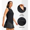 imageG Gradual Sleeveless Golf Shirts for Women Collared V Neck Tennis Tank Top Cooling Polo UPF 50 Quick Dry LightweightBlack Stripe